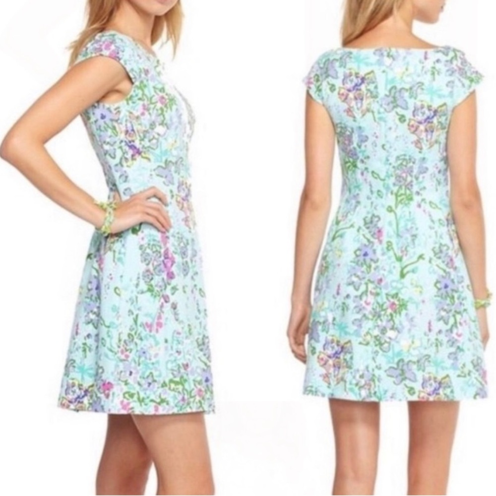 Lilly Pulitzer Brielle Southern Charm Pool Blue Dress S